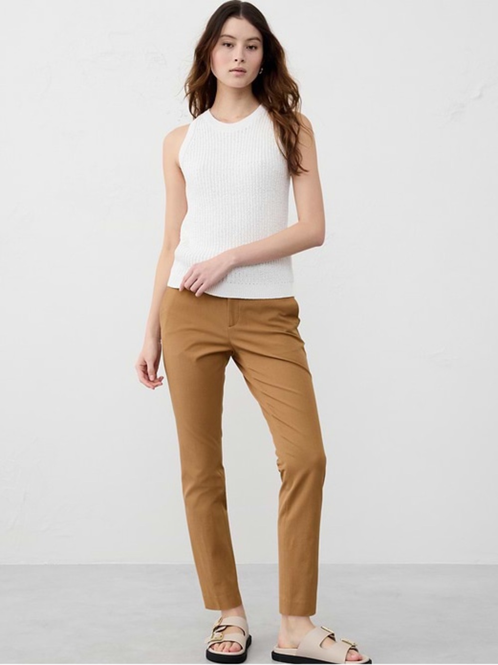 Banana Republic NWT Sloan Slim High-Rise Ankle Pants in Afternoon Latte 12 Tall